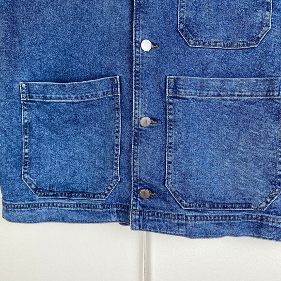 DL1961 Denim Vest Size L Blue Jeans Button V Neck Top Casual Utility Weekend - Picture 5 of 9